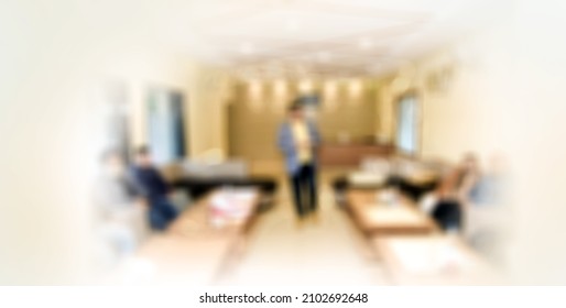 Blur Matte Painting Of People In Corporate Meeting In Office For Movie Post Production And Vfx Projects