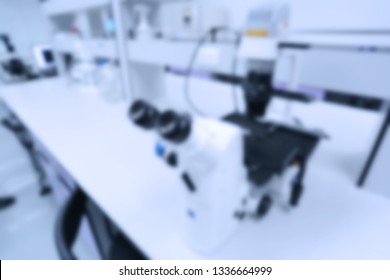 Blur Of Microscope And Detail Of Science Laboratory.