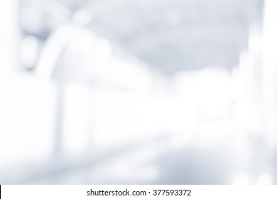 Blur Modern Abstract Background Of Office Building   In White Tone