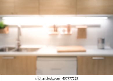 Blur Modern Kitchen Background