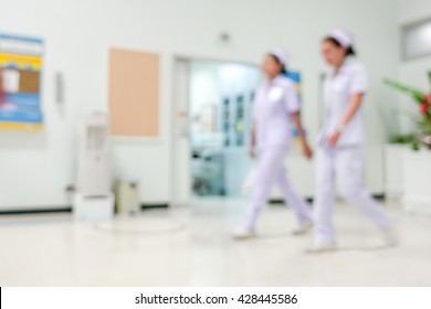 Blur Nurse In Hospital Background