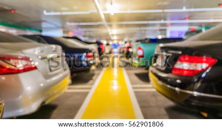 Blur parking with cars