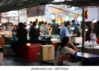 Blur people in night market