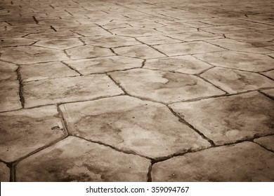 Blur Perspective Old Stone Floor