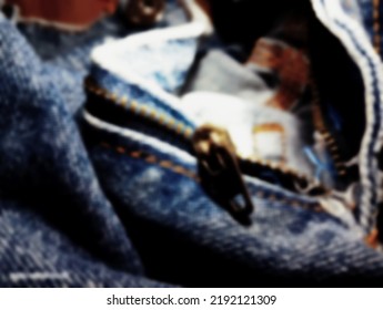 Blur Photo Of Broken Pants Zipper.
Padang, Indonesia August 21, 2022