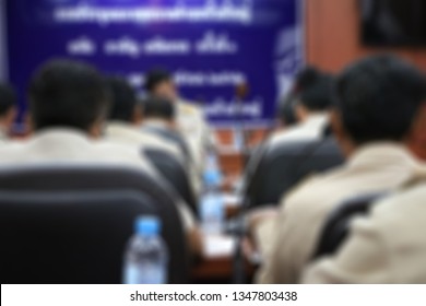 
Blur Photo Of A Local Municipal Council Meeting In Thailand