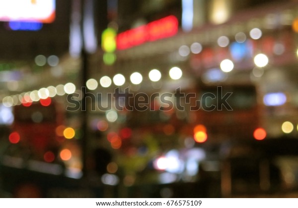 Blur picture of  city lights in capital / Bogey in\
night life