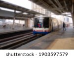Blur picture of the sky train system 