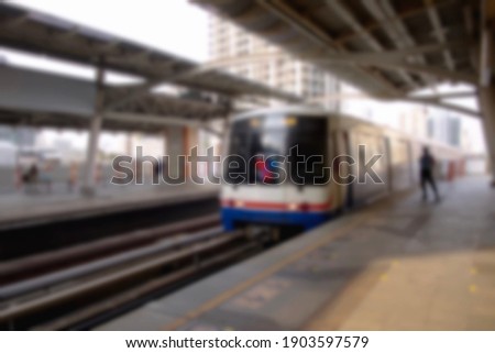 Blur picture of the sky train system 