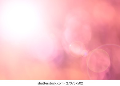 Blur Pink Flower As A Background With Lens Flare Effect