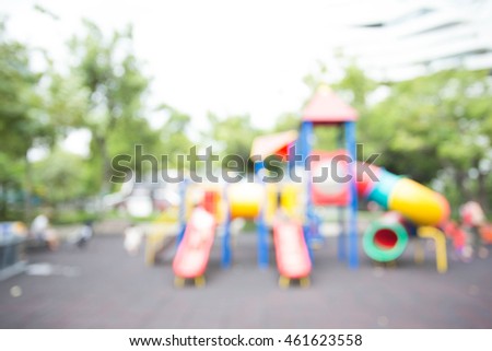 Blur playground in park abstract background.