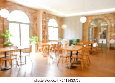 Blur restaurant (cafe) interior for background. Blur coffee shop or cafe restaurant. For montage product display or design key visual layout - Powered by Shutterstock