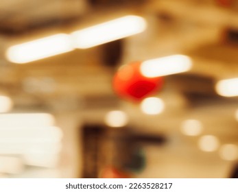blur restaurant ceiling lights for background
