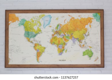 Blur Retro world map on the wall - Shutterstock ID 1137627257