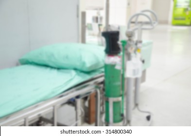 Blur Rural Hospital Beds And Oxygen Tanks