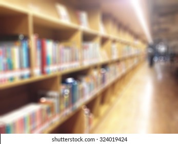 Blur School Library With Book Shelves  For Education Background