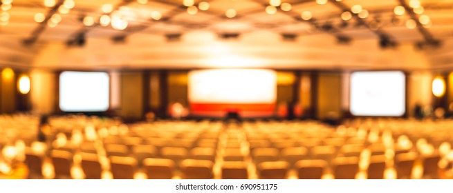 Blur Seminar Room. Panoramic Background.