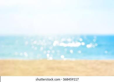 Blur Summer White Sand Beach With Sparkling Sea Water