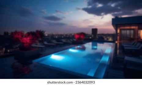 Blur swimming pool rooftop background - Powered by Shutterstock