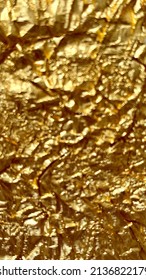 Blur Textured Background Of Golden Tin Foil Wrapper