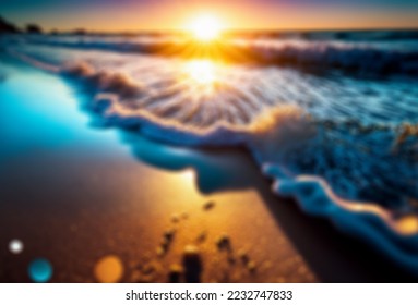 Blur tropical beach with bokeh sun light wave abstract background. Copy space of outdoor summer vacation and travel adventure concept. Vintage tone filter effect color style.Sun and Beach Wallpapers 