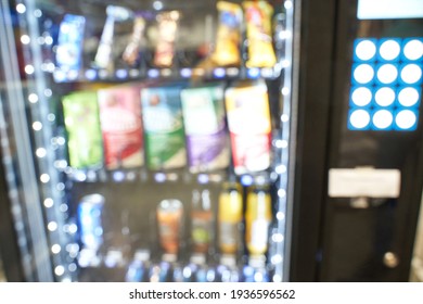 Blur Verding Machine. Soft Focus Candy Bar. Food Store Shop. Mars And Chocolate Dispenser. Junk Retail Hardware. Delivery Merchandise