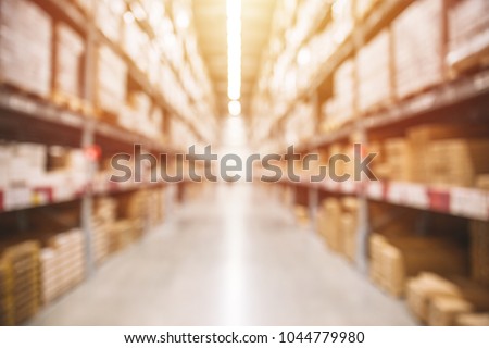 Blur Warehouse inventory product stock for logistic background