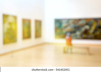 Blur White Museum Room Art Gallery Exhibition Display