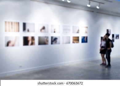 blur white museum room art gallery exhibition display