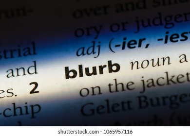 Blurb Word In A Dictionary. Blurb Concept.