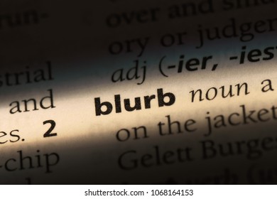 Blurb Word In A Dictionary. Blurb Concept.