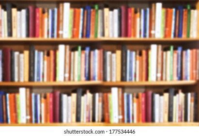 Blured Books In Public Library. Blured Effect. Background For You Pictures