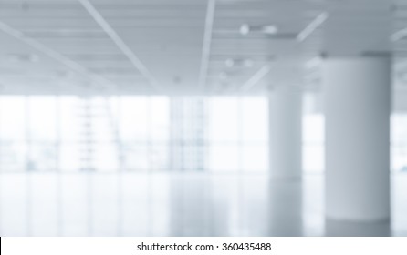 Blured Empty Office Building Floor In Bright.For Create Your Background