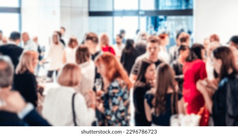 Blured image of businesspeople at coffee break at conference meeting. Business and entrepreneurship. - Shutterstock ID 2296786723