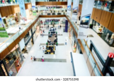 Blured Image Inside Shopping Mall Of Dubai.