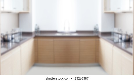 Blured Kitchen Room Background.