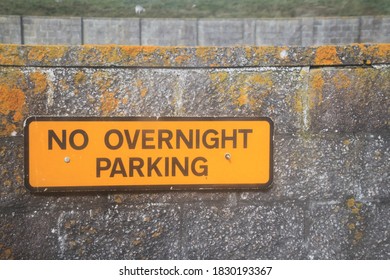 Blured No Overnight Parking Sign, UK