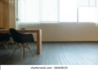 Blured Office Space With Wooden Interior Style/For Create Your Background