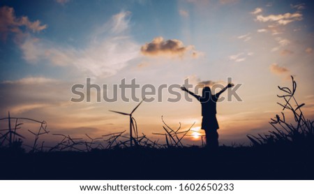 Similar – Image, Stock Photo Living wind power plant