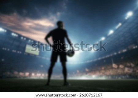 blured Soccer player in action . Mixed media