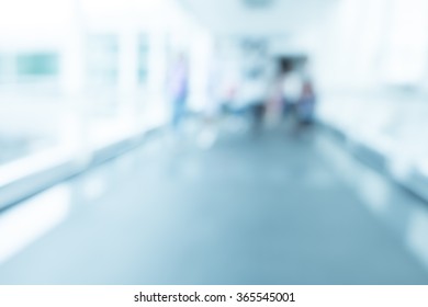 Blurred Abstract Background Of Hospital Interior Waiting Hall