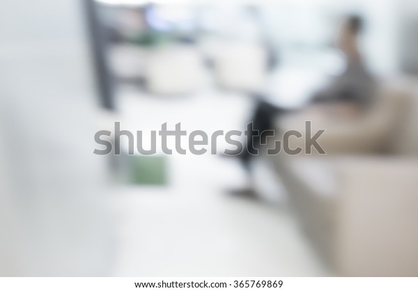 Blurred abstract background of hospital interior\
waiting hall