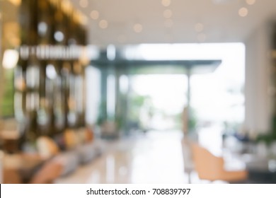 blurred abstract background interior view inside reception hotel or modern lobby for background