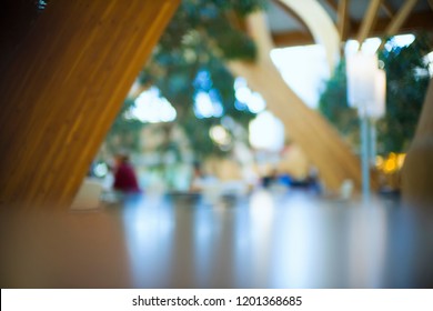 Blurred Abstract Background Of A Restaurant Corridor Hospital Setting