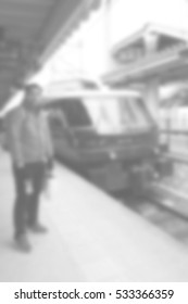 Blurred abstract background of train station