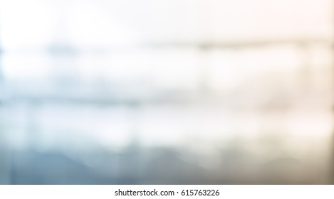 Blurred Abstract Glass Wall Building Background.