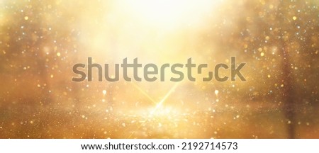 blurred abstract photo of light burst among trees and glitter bokeh lights
