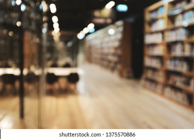 Blurred Academic Library Student Learning Concept. Blur Co-working Space, Casual Style, , Business, Education Concept.Blur Library Background