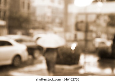 Blurred  background abstract and can be illustration to article of People walking on the rain - Shutterstock ID 546482755