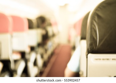 Blurred  background abstract and can be illustration to article of Passengers on the airplane - Shutterstock ID 553902457